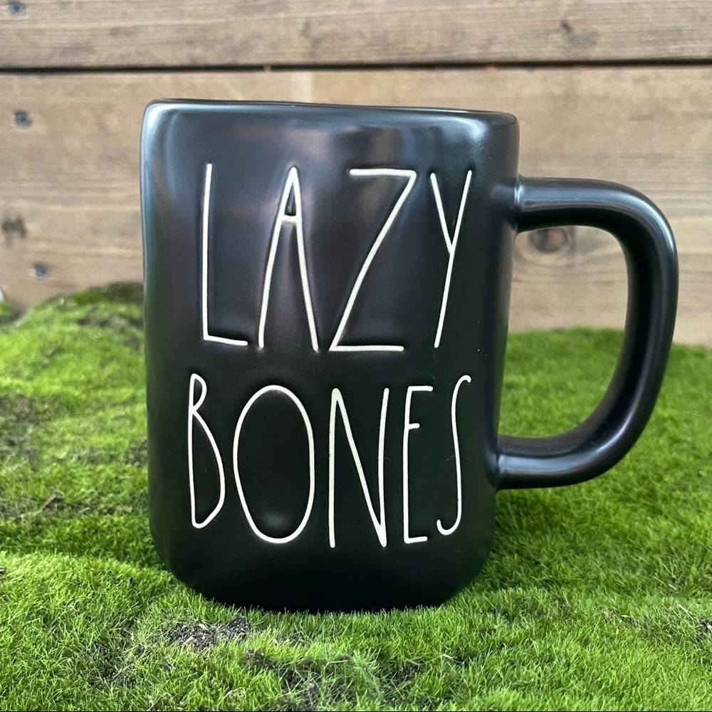 Rae Dunn Black Halloween Lazy Bones Coffee Mug
